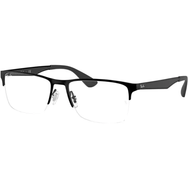 RayBan Rx6335 Rectangular Prescription Eyeglass FramesMatte BlackDemo Lens