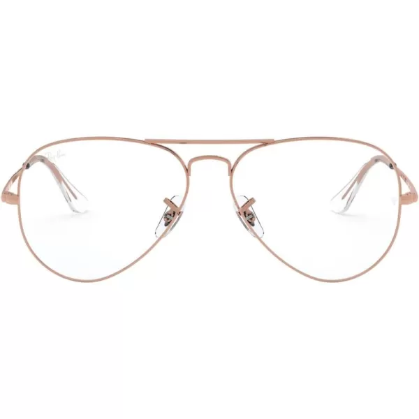 RayBan Womens Rx6489 Aviator Prescription Eyeglass FramesRose GoldDemo Lens