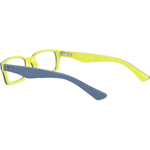 RayBan Junior Ry1530 Rectangular Prescription Eyeglass Frames Blue on YellowBlackDemo Lens 48 mmRayBan Junior Ry1530 Rectangular Prescription Eyeglass Frames Blue on YellowBlackDemo Lens 48 mm