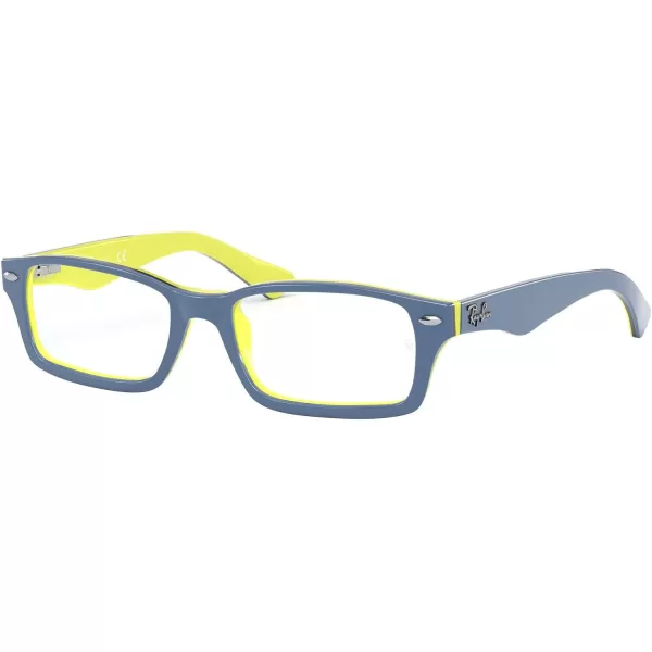 RayBan Junior Ry1530 Rectangular Prescription Eyeglass Frames Blue on YellowBlackDemo Lens 48 mmRayBan Junior Ry1530 Rectangular Prescription Eyeglass Frames Blue on YellowBlackDemo Lens 48 mm