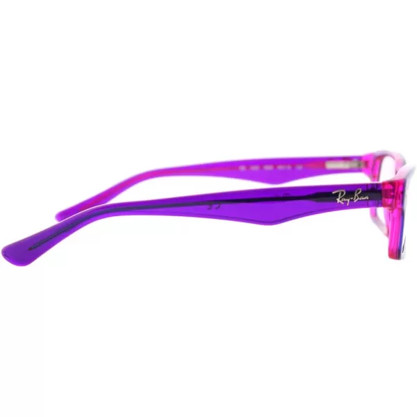 RayBan Junior Ry1530 Rectangular Prescription Eyeglass Frames Violet on Fuchsia FluorescentDemo Lens 48 mmRayBan Junior Ry1530 Rectangular Prescription Eyeglass Frames Violet on Fuchsia FluorescentDemo Lens 48 mm