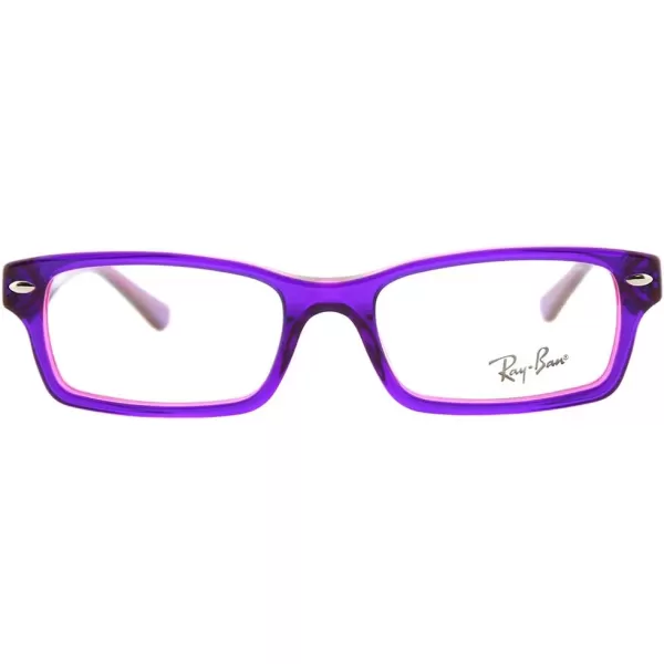 RayBan Junior Ry1530 Rectangular Prescription Eyeglass Frames Violet on Fuchsia FluorescentDemo Lens 48 mmRayBan Junior Ry1530 Rectangular Prescription Eyeglass Frames Violet on Fuchsia FluorescentDemo Lens 48 mm