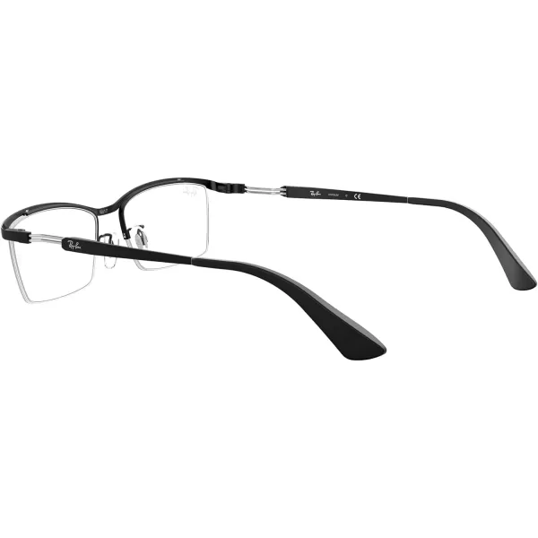 RayBan Mens Rx8746d Titanium Rectangular Prescription Eyeglass FramesMatte BlackDemo Lens