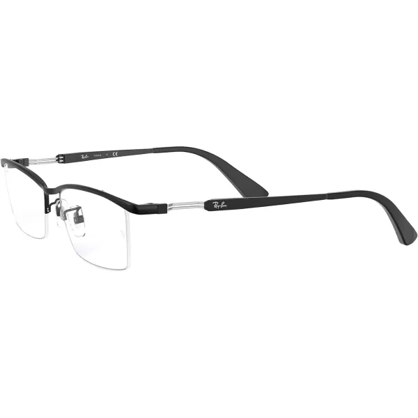 RayBan Mens Rx8746d Titanium Rectangular Prescription Eyeglass FramesMatte BlackDemo Lens