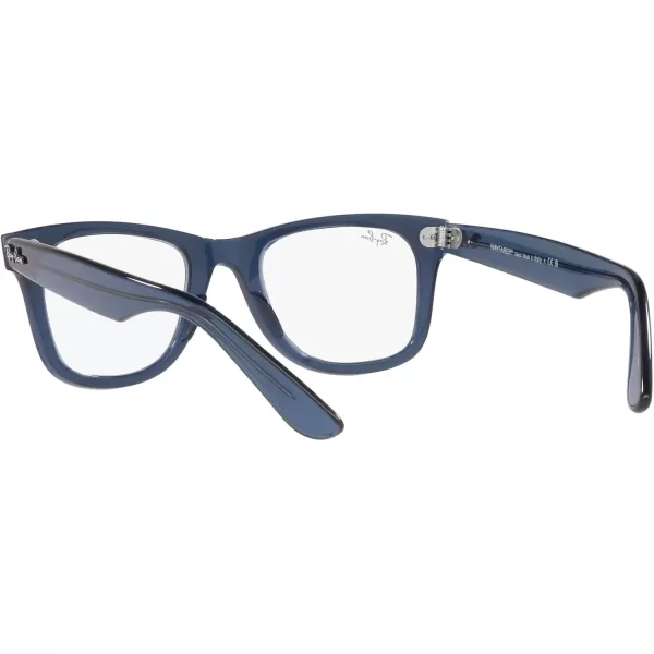 RayBan RX4340v Wayfarer Ease Square Prescription Eyeglass FramesTransparent Dark BlueDemo Lens