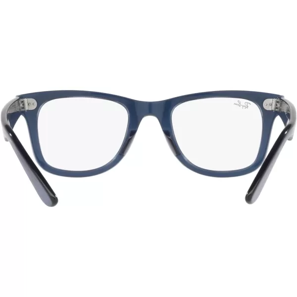 RayBan RX4340v Wayfarer Ease Square Prescription Eyeglass FramesTransparent Dark BlueDemo Lens