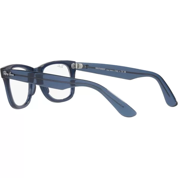 RayBan RX4340v Wayfarer Ease Square Prescription Eyeglass FramesTransparent Dark BlueDemo Lens