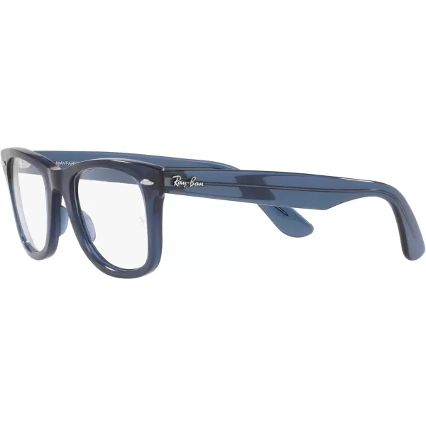 RayBan RX4340v Wayfarer Ease Square Prescription Eyeglass FramesTransparent Dark BlueDemo Lens