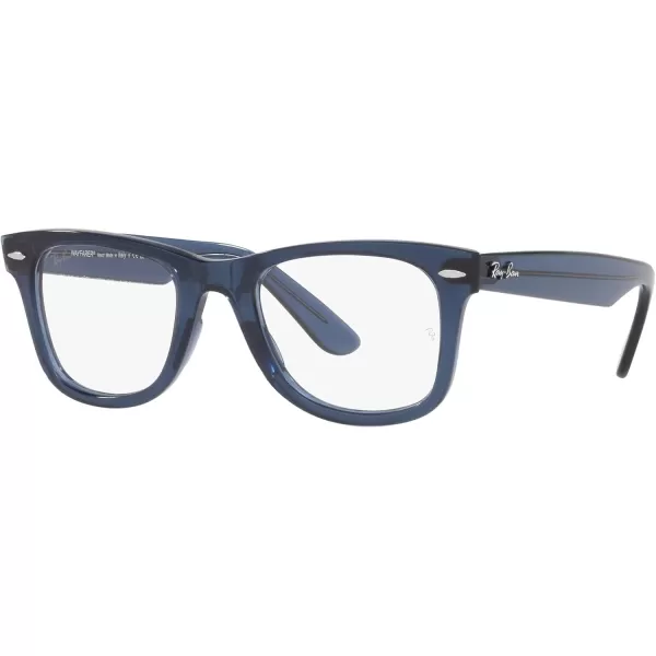 RayBan RX4340v Wayfarer Ease Square Prescription Eyeglass FramesTransparent Dark BlueDemo Lens