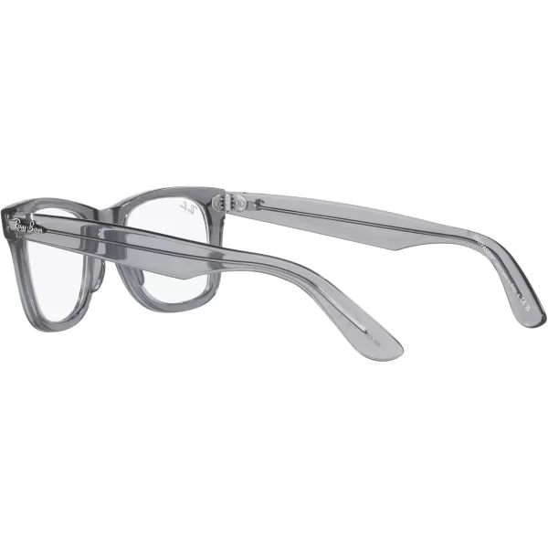 RayBan RX4340v Wayfarer Ease Square Prescription Eyeglass FramesTransparent GreyDemo Lens