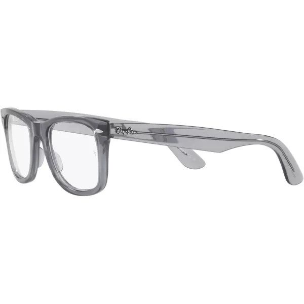 RayBan RX4340v Wayfarer Ease Square Prescription Eyeglass FramesTransparent GreyDemo Lens