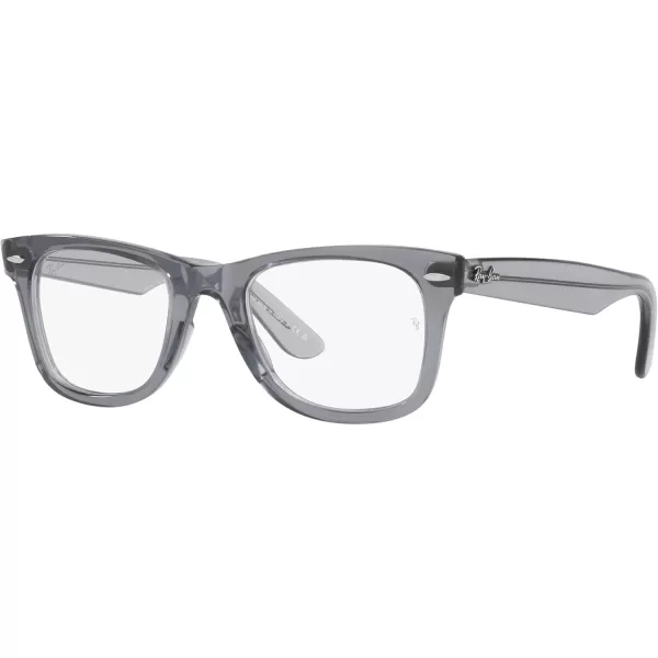 RayBan RX4340v Wayfarer Ease Square Prescription Eyeglass FramesTransparent GreyDemo Lens