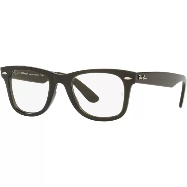 RayBan RX4340v Wayfarer Ease Square Prescription Eyeglass FramesTransparent Olive GreenDemo Lens