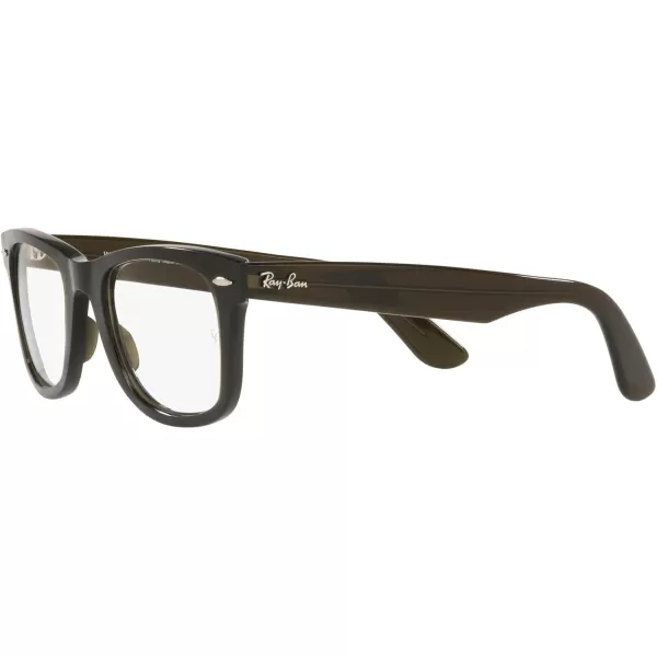 RayBan RX4340v Wayfarer Ease Square Prescription Eyeglass FramesTransparent Olive GreenDemo Lens