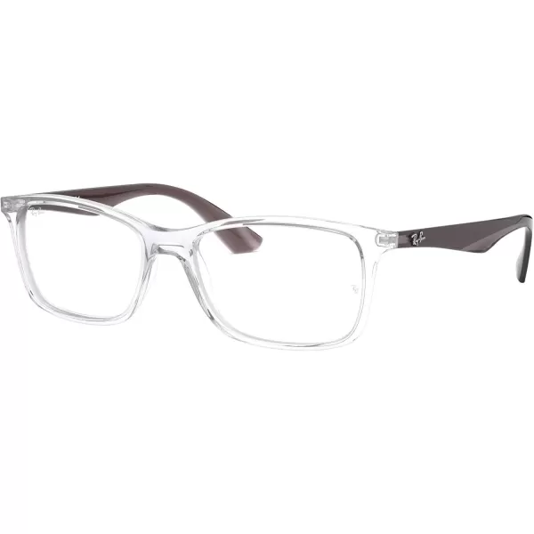 RayBan RX7047 Rectangular Prescription Eyeglass Frames Transparent on GreyDemo Lens 54 mm