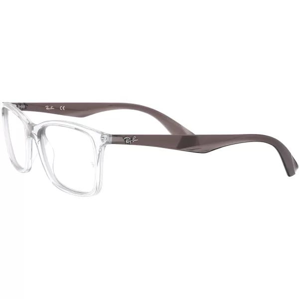 RayBan RX7047 Rectangular Prescription Eyeglass Frames Transparent on GreyDemo Lens 54 mm