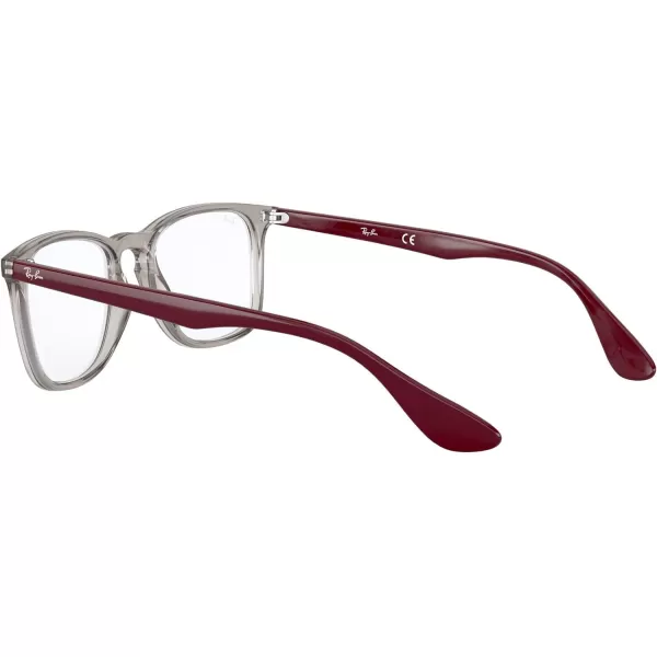 RayBan RX7074 Square Prescription Eyeglass FramesTransparent GreyDemo Lens