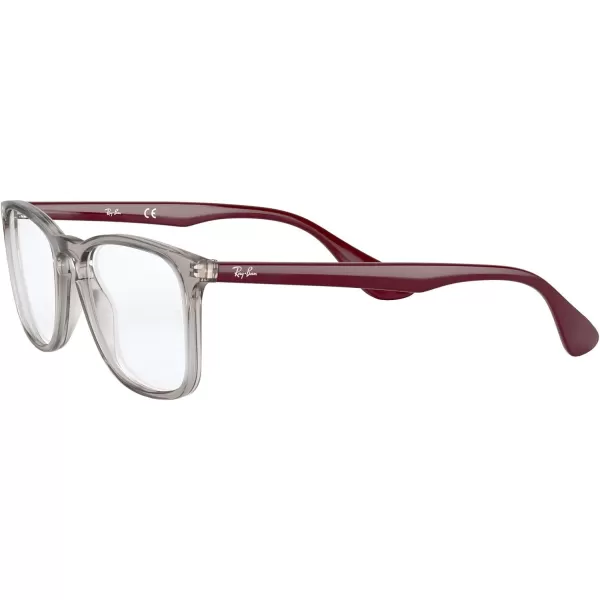 RayBan RX7074 Square Prescription Eyeglass FramesTransparent GreyDemo Lens