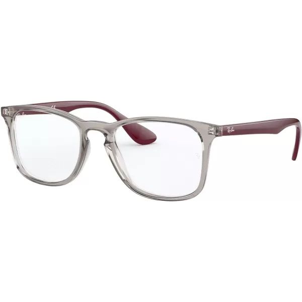 RayBan RX7074 Square Prescription Eyeglass FramesTransparent GreyDemo Lens