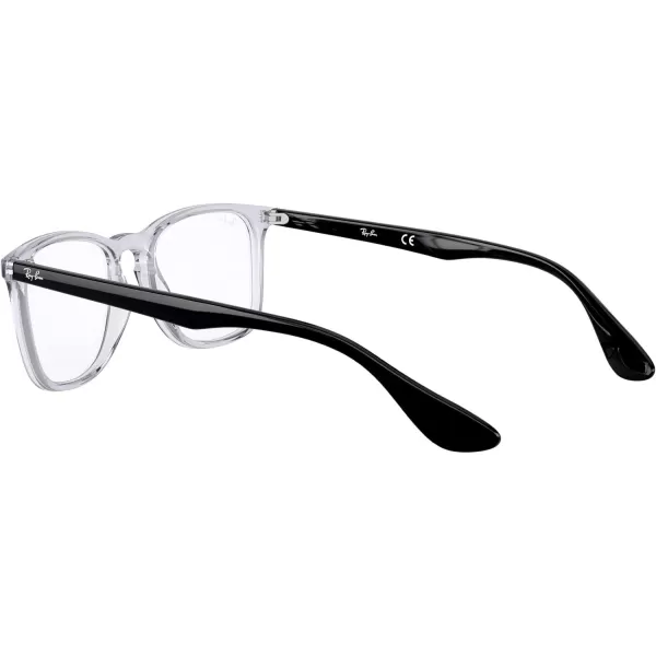 RayBan RX7074 Square Prescription Eyeglass FramesTransparentDemo Lens