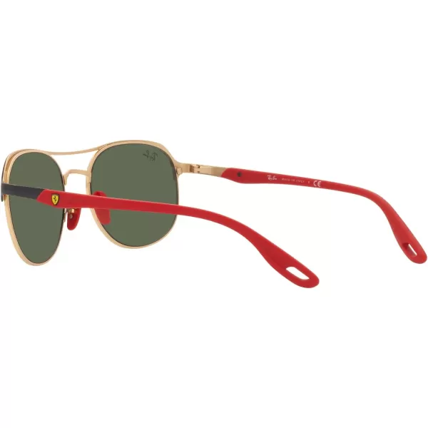 RayBan Rb3685m Scuderia Ferrari Collection Square SunglassesBlack on GoldDark Green