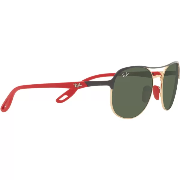 RayBan Rb3685m Scuderia Ferrari Collection Square SunglassesBlack on GoldDark Green