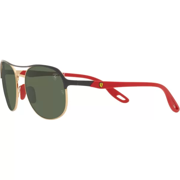 RayBan Rb3685m Scuderia Ferrari Collection Square SunglassesBlack on GoldDark Green