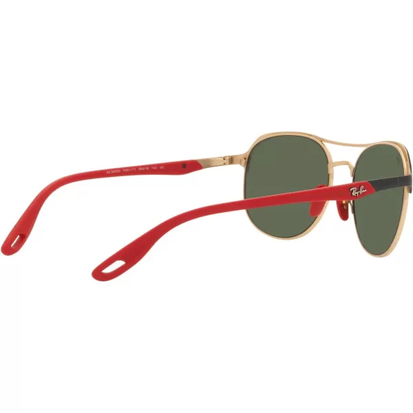 RayBan Rb3685m Scuderia Ferrari Collection Square SunglassesBlack on GoldDark Green