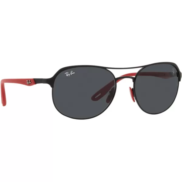 RayBan Rb3685m Scuderia Ferrari Collection Square SunglassesMatte Black on BlackDark Grey