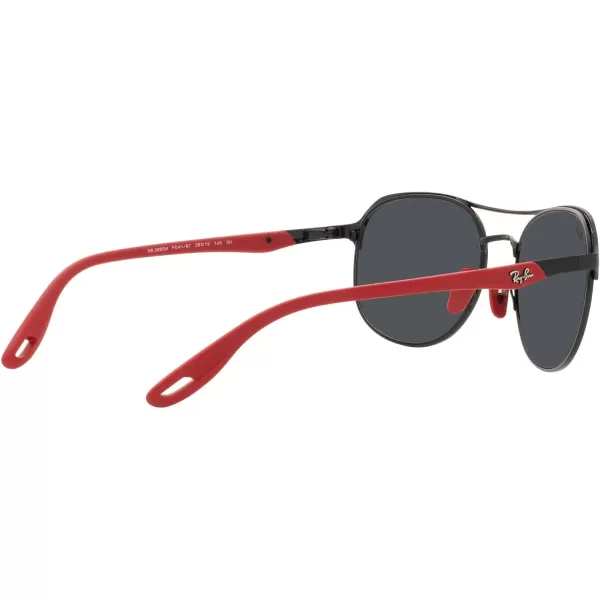 RayBan Rb3685m Scuderia Ferrari Collection Square SunglassesMatte Black on BlackDark Grey