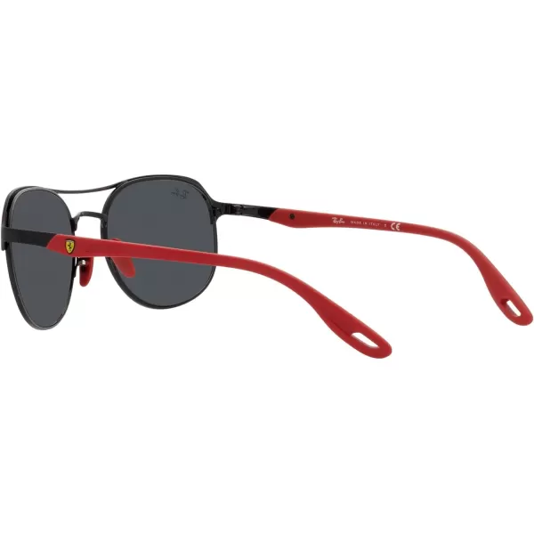 RayBan Rb3685m Scuderia Ferrari Collection Square SunglassesMatte Black on BlackDark Grey