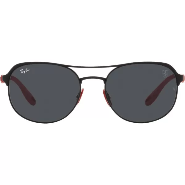 RayBan Rb3685m Scuderia Ferrari Collection Square SunglassesMatte Black on BlackDark Grey