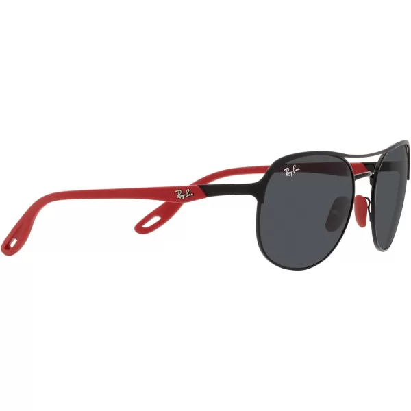 RayBan Rb3685m Scuderia Ferrari Collection Square SunglassesMatte Black on BlackDark Grey