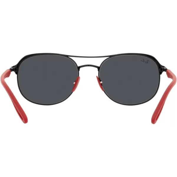 RayBan Rb3685m Scuderia Ferrari Collection Square SunglassesMatte Black on BlackDark Grey