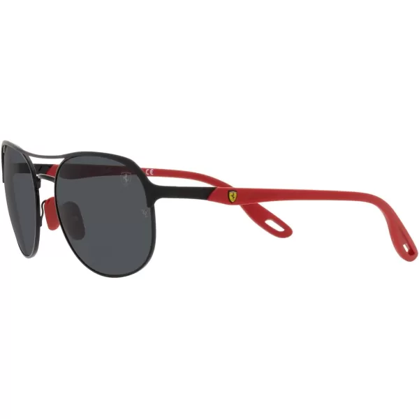 RayBan Rb3685m Scuderia Ferrari Collection Square SunglassesMatte Black on BlackDark Grey