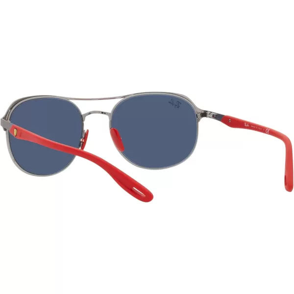 RayBan Rb3685m Scuderia Ferrari Collection Square SunglassesMatte Grey on GunmetalDark Blue