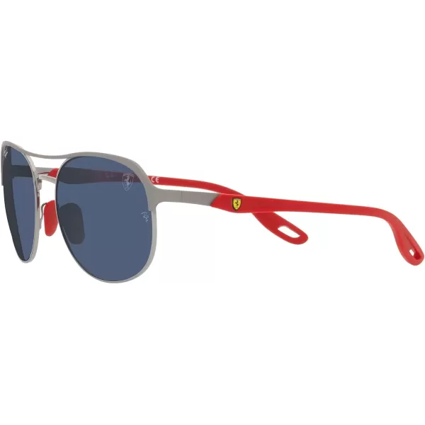 RayBan Rb3685m Scuderia Ferrari Collection Square SunglassesMatte Grey on GunmetalDark Blue