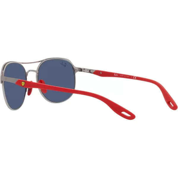 RayBan Rb3685m Scuderia Ferrari Collection Square SunglassesMatte Grey on GunmetalDark Blue