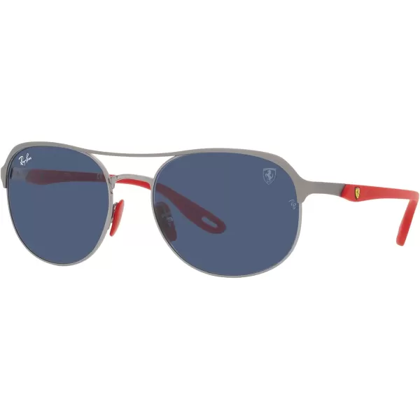 RayBan Rb3685m Scuderia Ferrari Collection Square SunglassesMatte Grey on GunmetalDark Blue