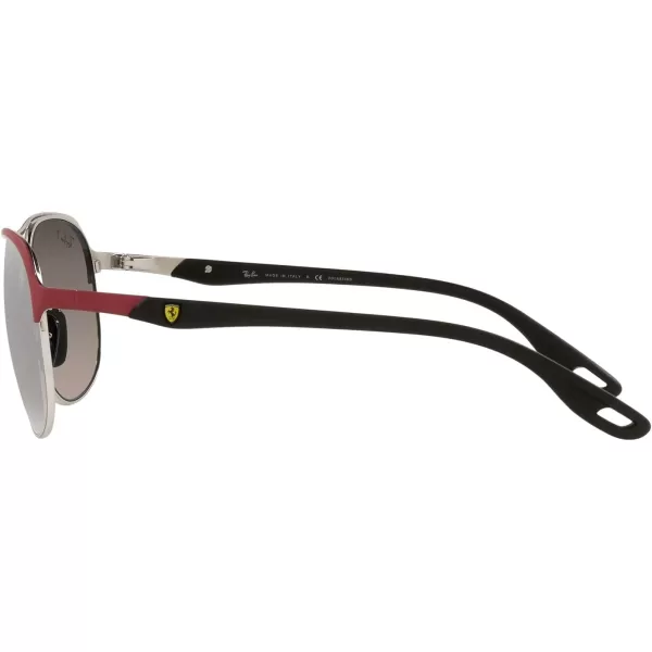 RayBan Rb3685m Scuderia Ferrari Collection Square SunglassesRed on SilverChromance Polarized Grey Mirrored Grey Gradient