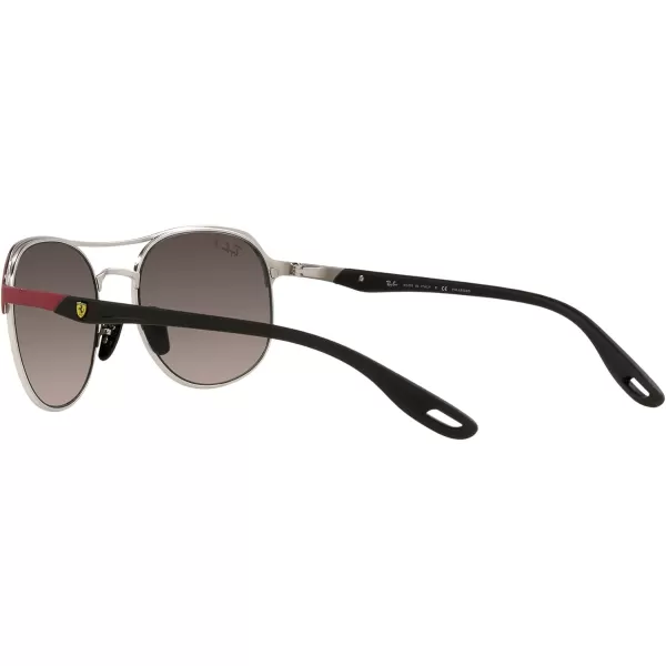 RayBan Rb3685m Scuderia Ferrari Collection Square SunglassesRed on SilverChromance Polarized Grey Mirrored Grey Gradient