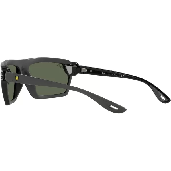 RayBan Rb4370m Scuderia Ferrari Collection Square SunglassesBlack on Rubber GreyDark Green