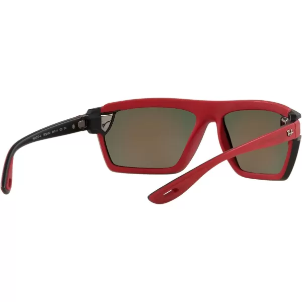 RayBan Rb4370m Scuderia Ferrari Collection Square SunglassesMatte Black on Rubber ReBrown Mirrored Orange