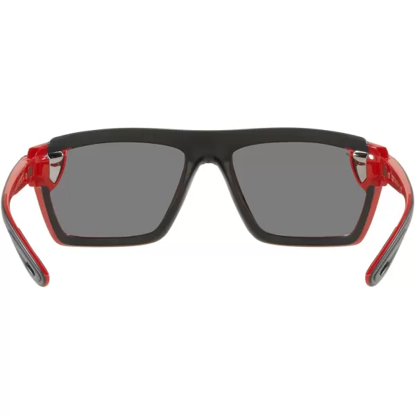 RayBan Rb4370m Scuderia Ferrari Collection Square SunglassesRed on Rubber BlackGrey Mirrored Silver
