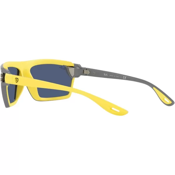 RayBan Rb4370m Scuderia Ferrari Collection Square SunglassesRubber Yellow on BlueDark Blue