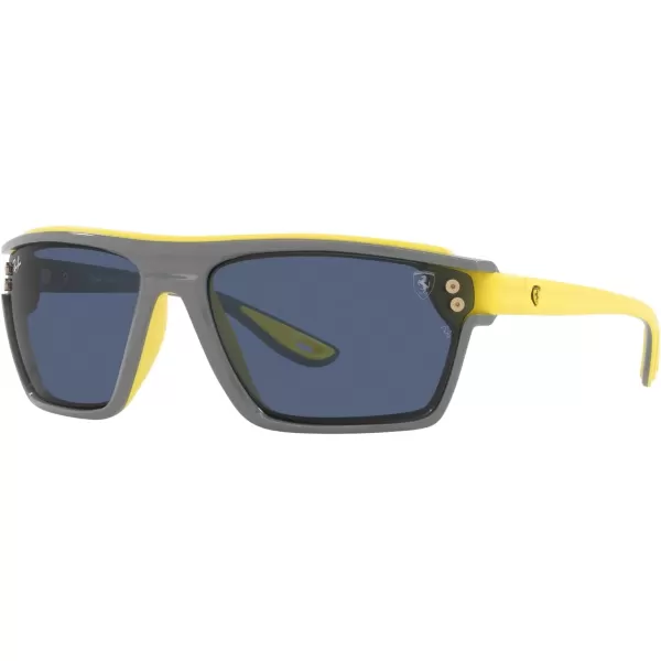 RayBan Rb4370m Scuderia Ferrari Collection Square SunglassesRubber Yellow on BlueDark Blue