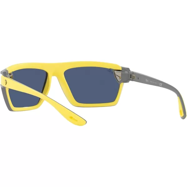 RayBan Rb4370m Scuderia Ferrari Collection Square SunglassesRubber Yellow on BlueDark Blue