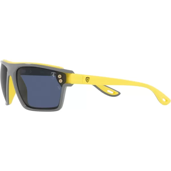 RayBan Rb4370m Scuderia Ferrari Collection Square SunglassesRubber Yellow on BlueDark Blue