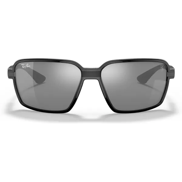 RayBan Rb8360m Scuderia Ferrari Collection Square SunglassesBlackGrey Mirrored Silver