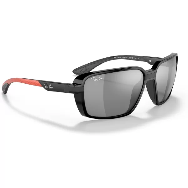 RayBan Rb8360m Scuderia Ferrari Collection Square SunglassesBlackGrey Mirrored Silver